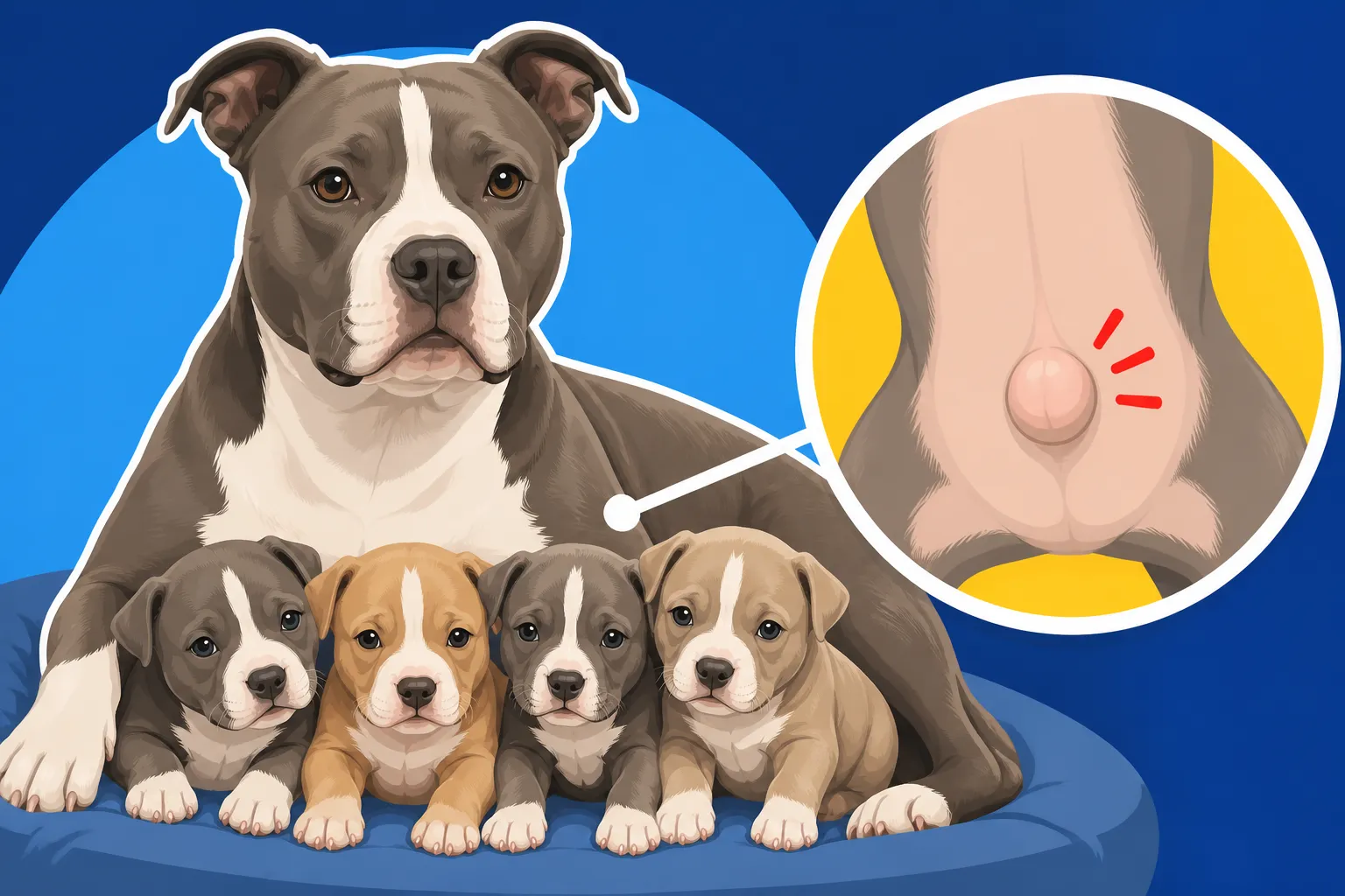 Umbilical Hernias in a Pit Bull Litter