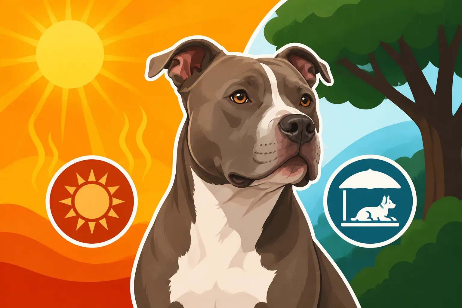 Heat Tolerance in a Short-Coated Pit Bull