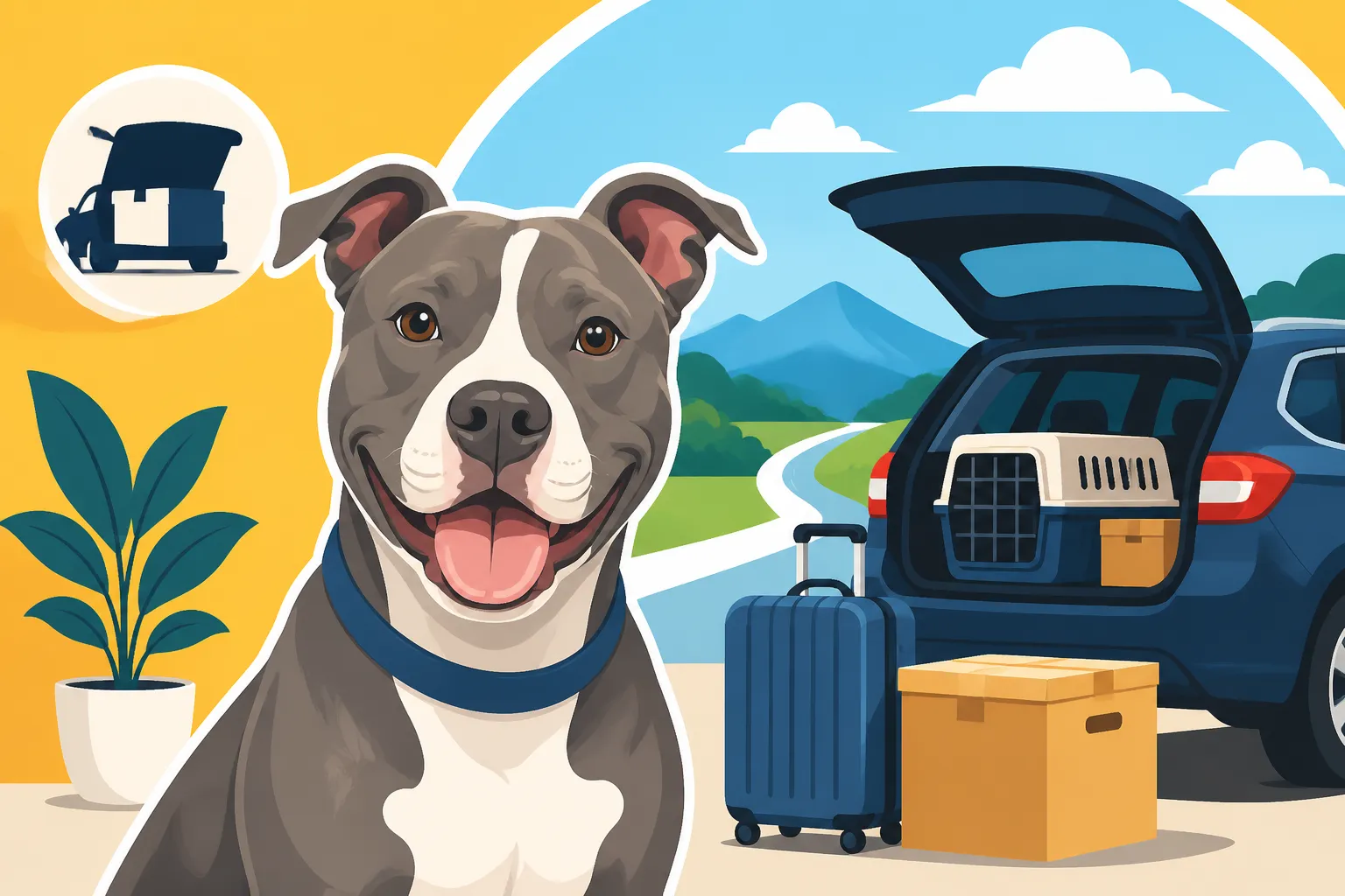 Traveling and Moving With a Pit Bull