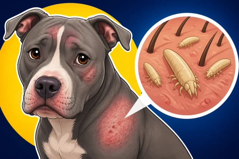 Demodex Mange in a Pit Bull
