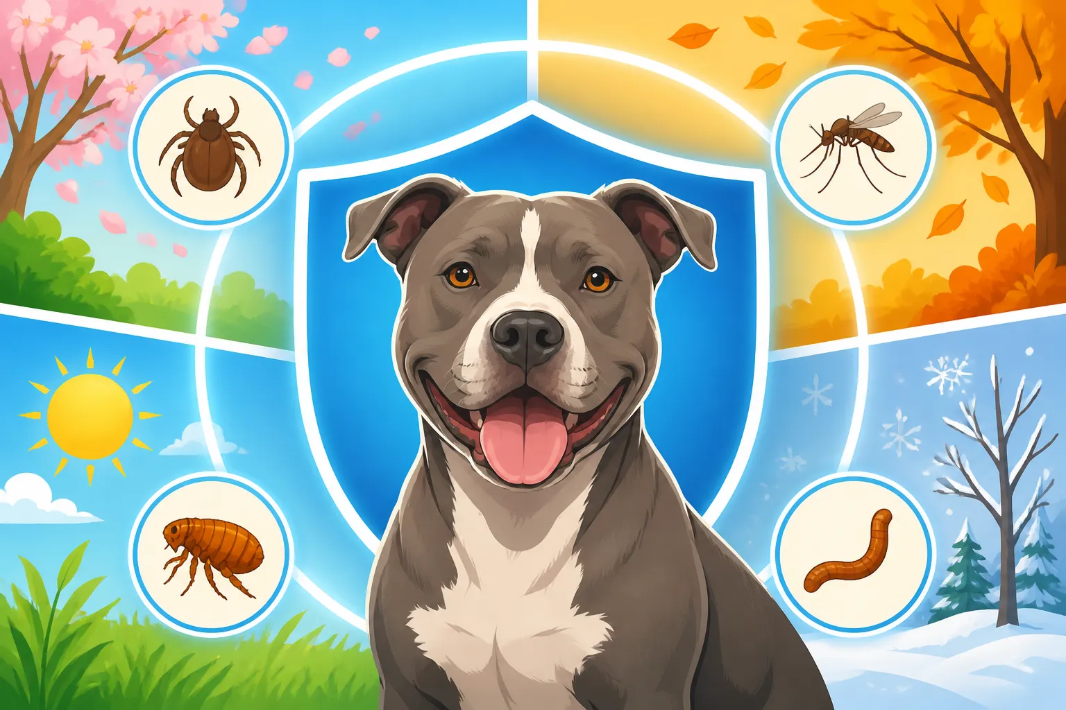 Year-Round Parasite Cover for a Pit Bull