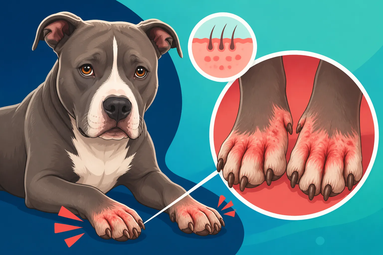 Why Pit Bull Skin Allergies Start on the Feet