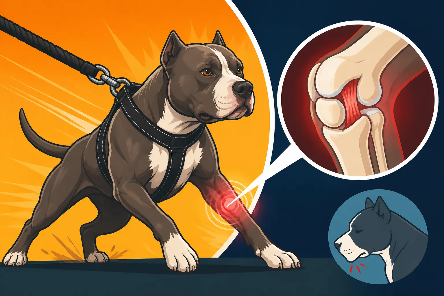 Cruciate Tears in a Pit Bull That Pulls Hard