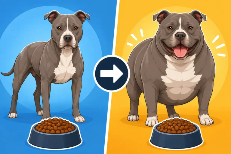 A Pit Bull Gaining Weight on the Same Food