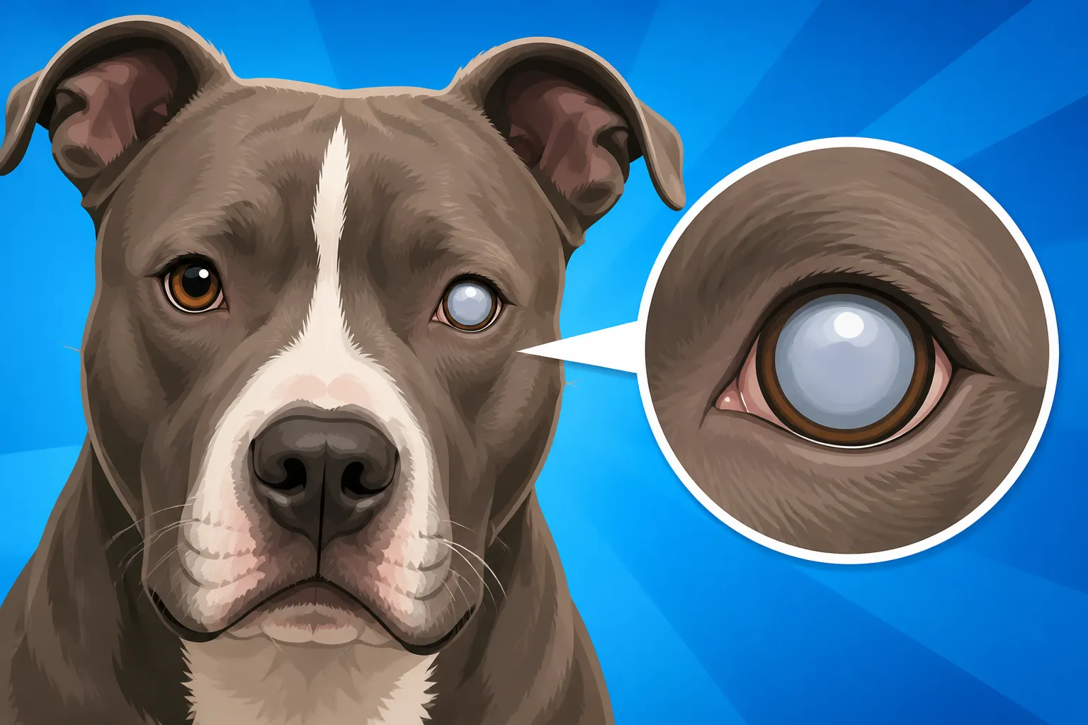 Cataracts Clouding a Pit Bull Eye