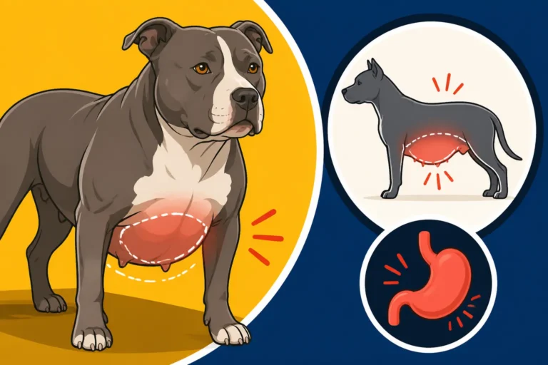 Recognizing Bloat in a Deep-Chested Pit Bull
