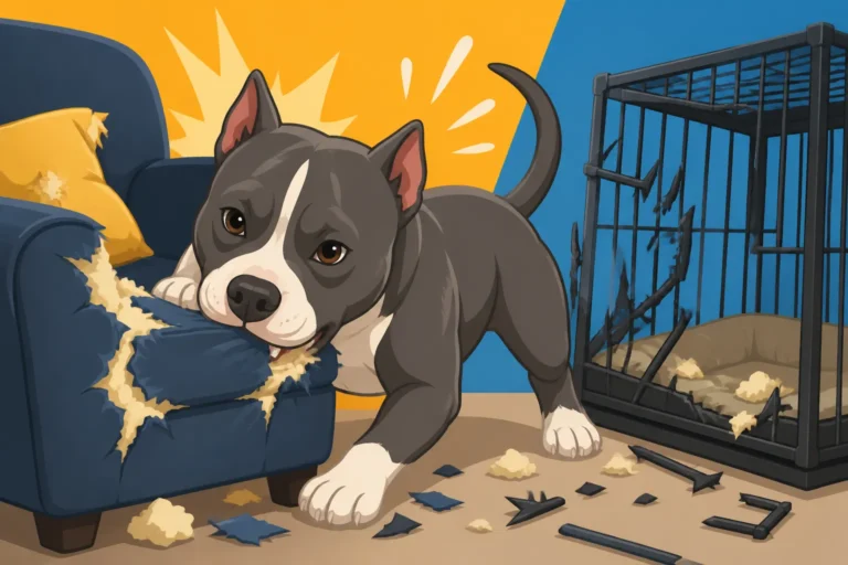 Pit Bull Chewing Through Furniture and Crates