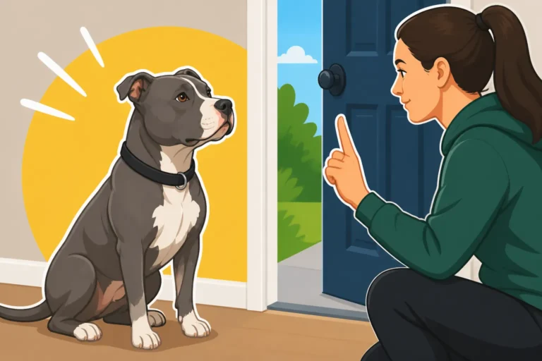 Teaching a Pit Bull to Sit Before Every Door