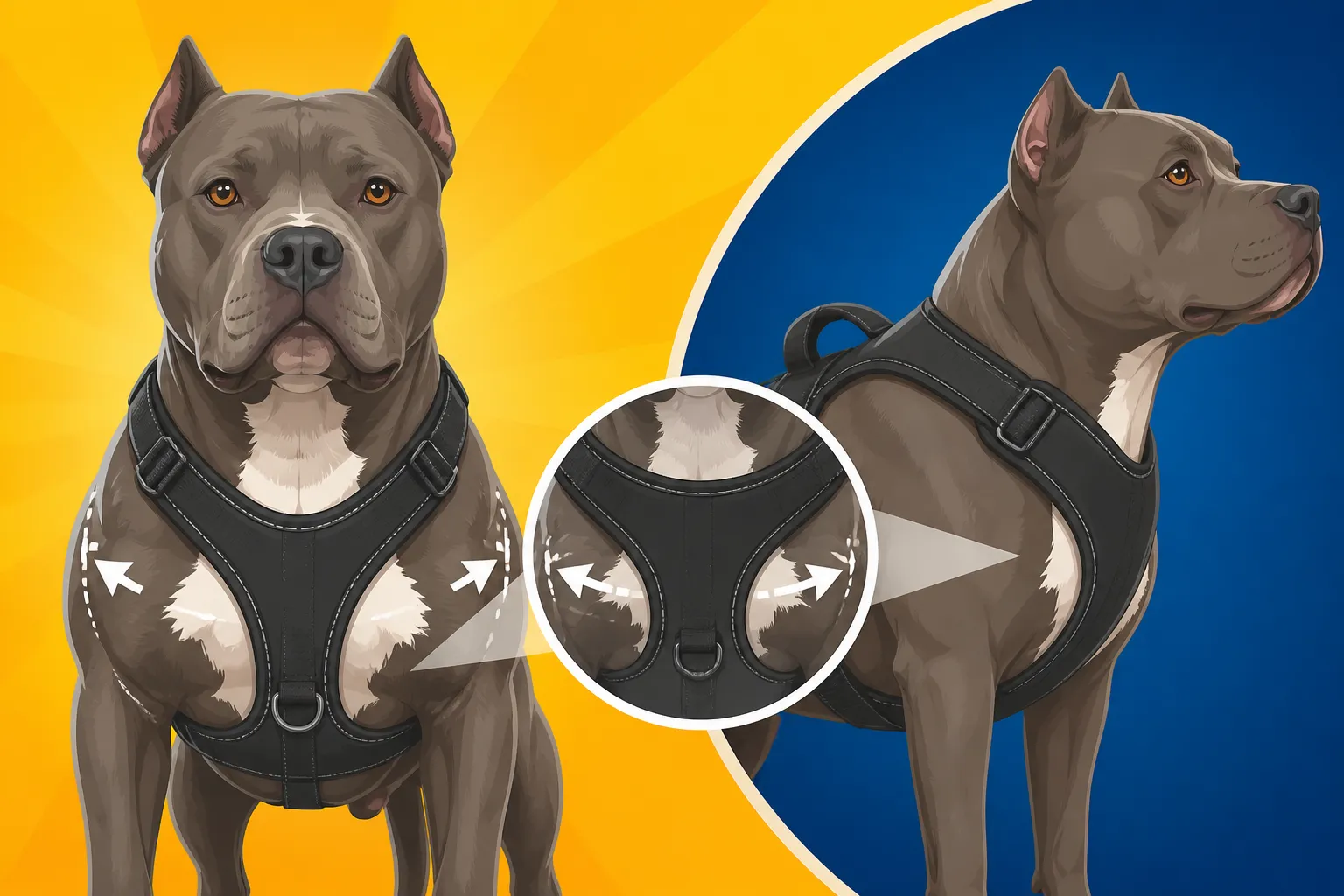 Harness Fit Across a Broad Pit Bull Chest