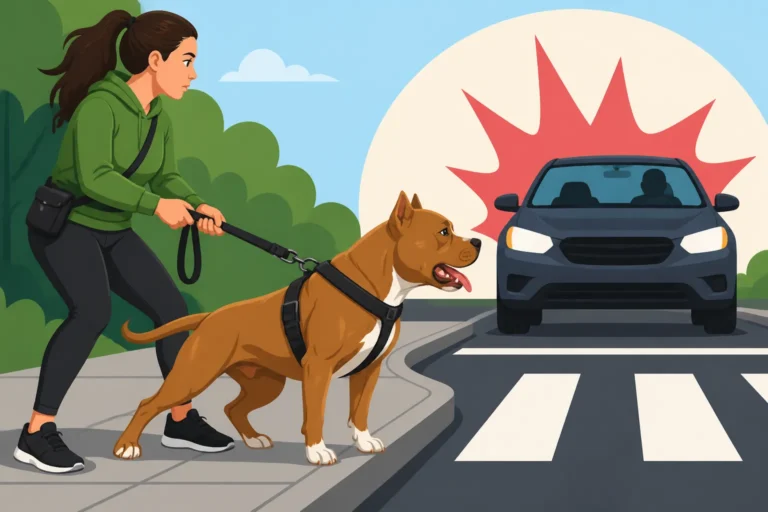 Crossing the Street With a Reactive Pit Bull