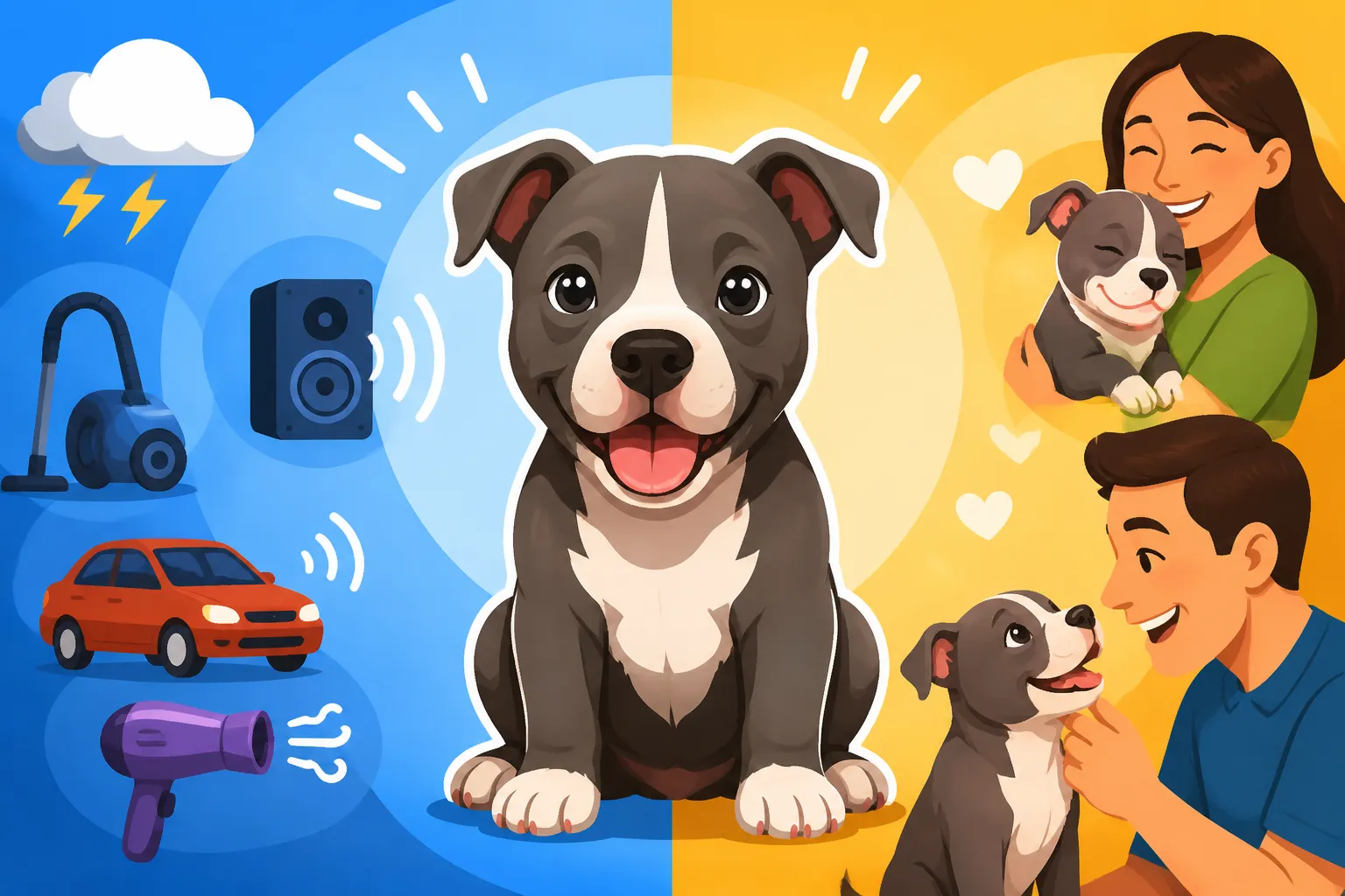 The Sounds and People a Pit Bull Puppy Needs