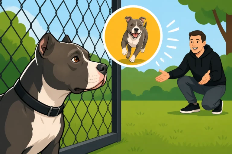 Practicing Pit Bull Recall Behind a Fence