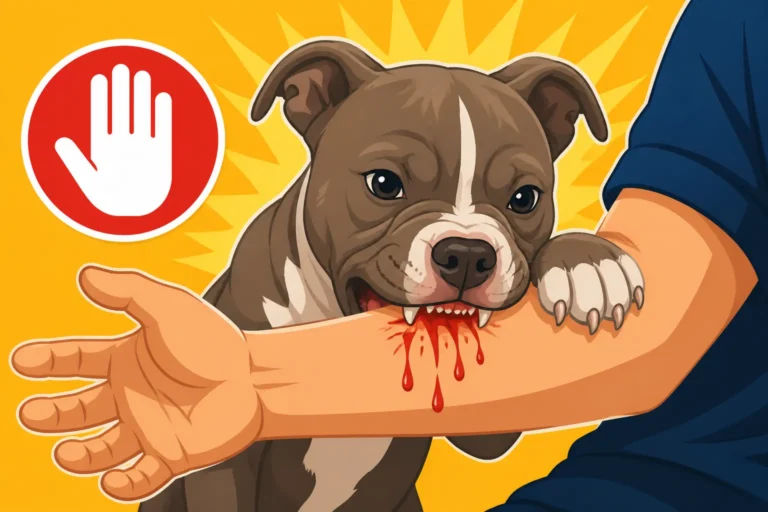 Pit Bull Puppy Biting That Draws Blood