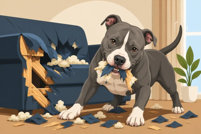 A Pit Bull That Destroys Furniture When Alone