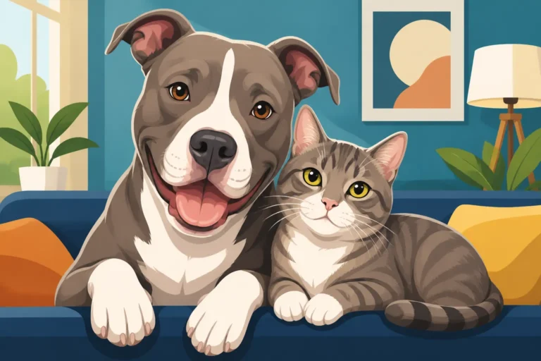 A Pit Bull Sharing a House With a Cat