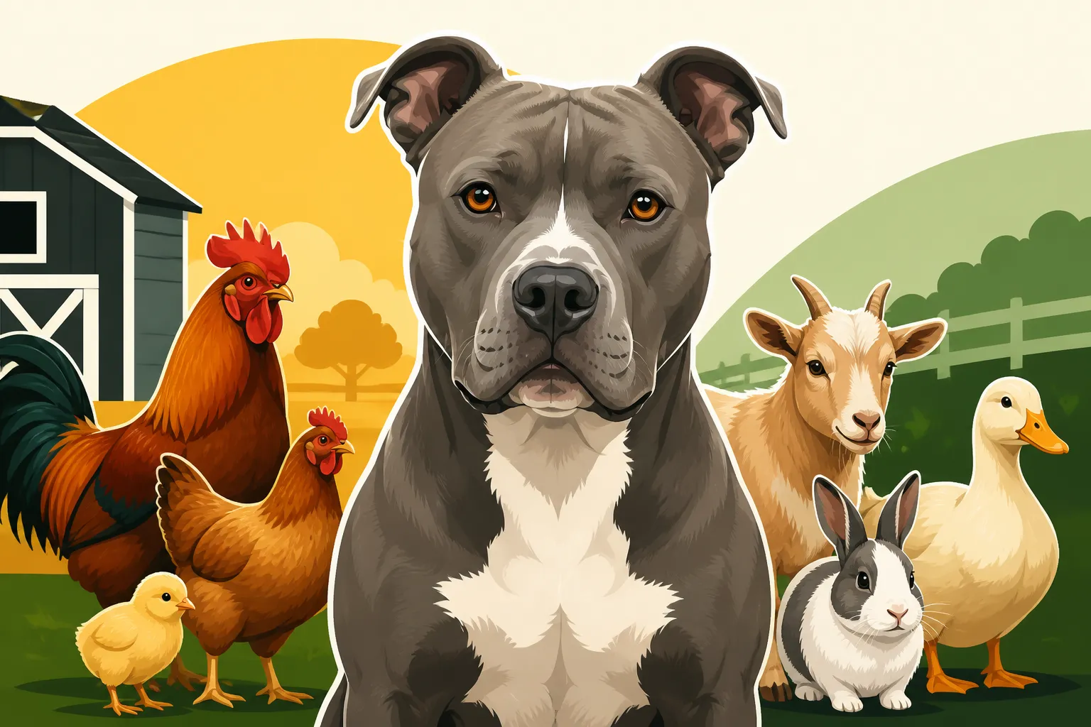 A Pit Bull Around Poultry and Small Stock