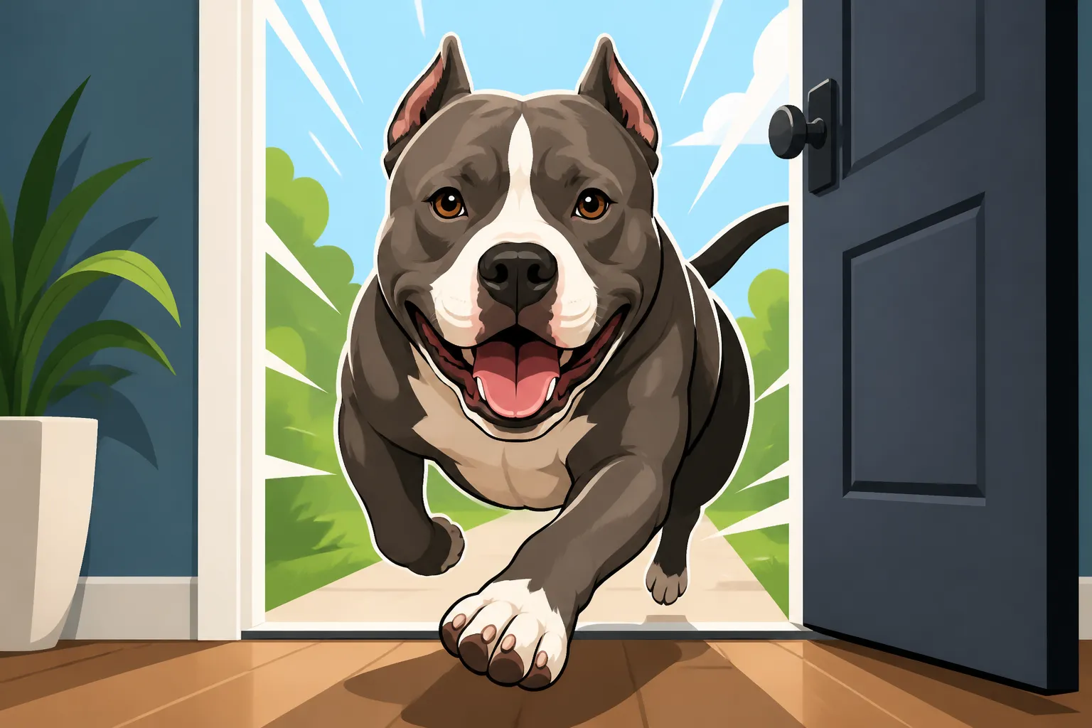 A Pit Bull That Rushes the Door