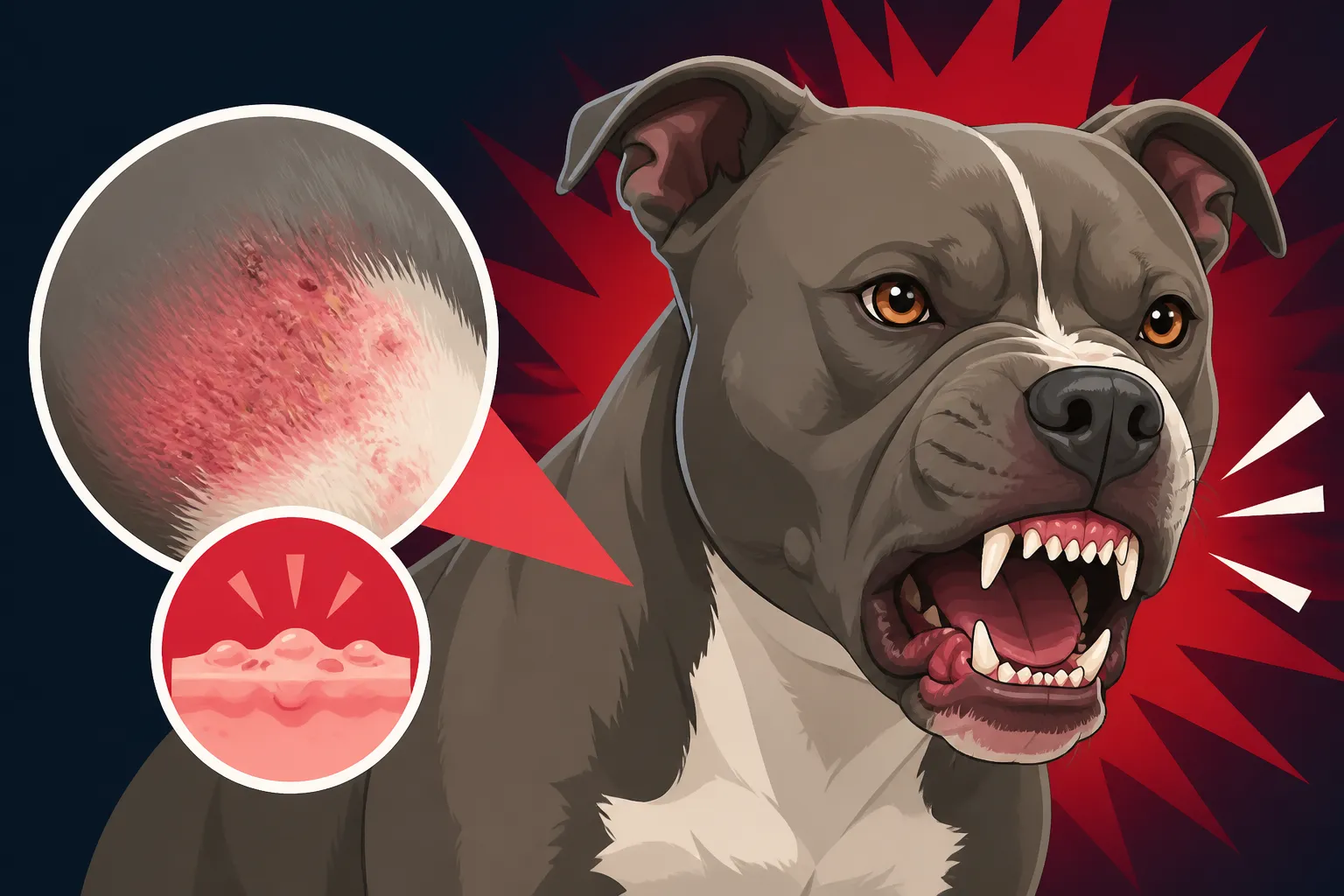 A Pit Bull Snapping During a Skin Flare