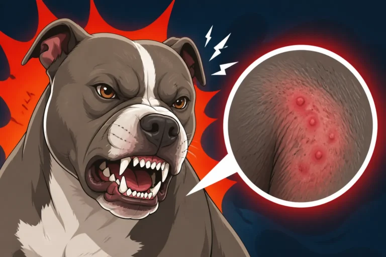A Pit Bull Snapping Because Its Skin Hurts