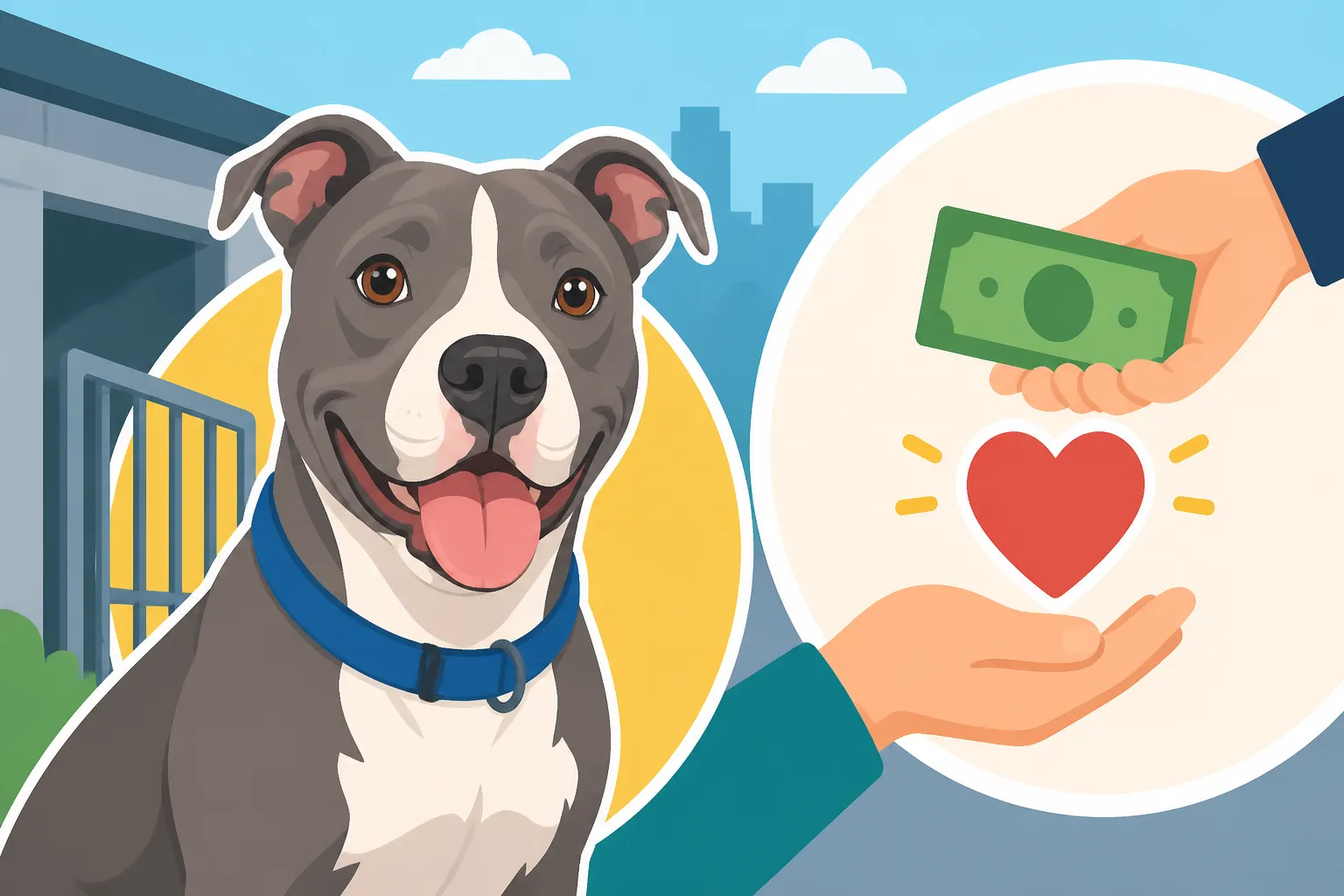 Pit Bull Adoption Fees at a City Pound