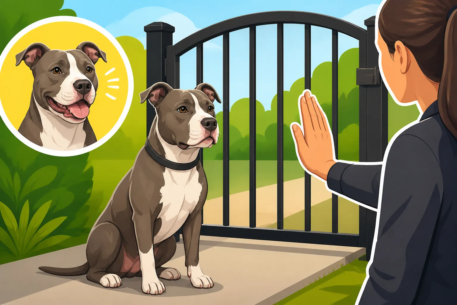 Teaching a Pit Bull to Wait at Gates