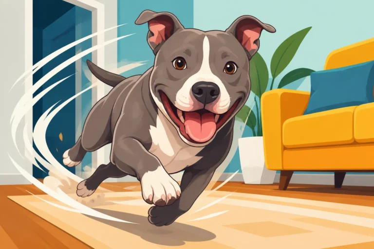 A Pit Bull That Zooms Around the House