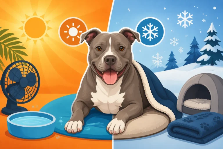 Keeping a Pit Bull Comfortable in Heat and Cold
