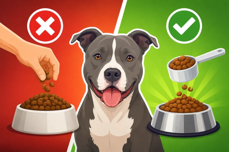 Measuring Pit Bull Food Instead of Guessing