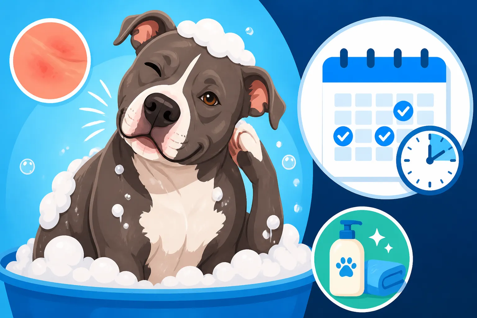 Bathing an Itchy Pit Bull on Schedule
