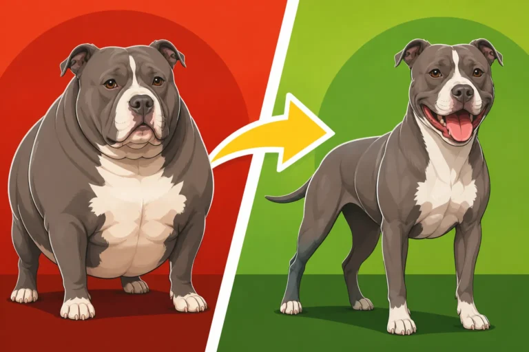 Trimming a Heavy Pit Bull Back to Lean