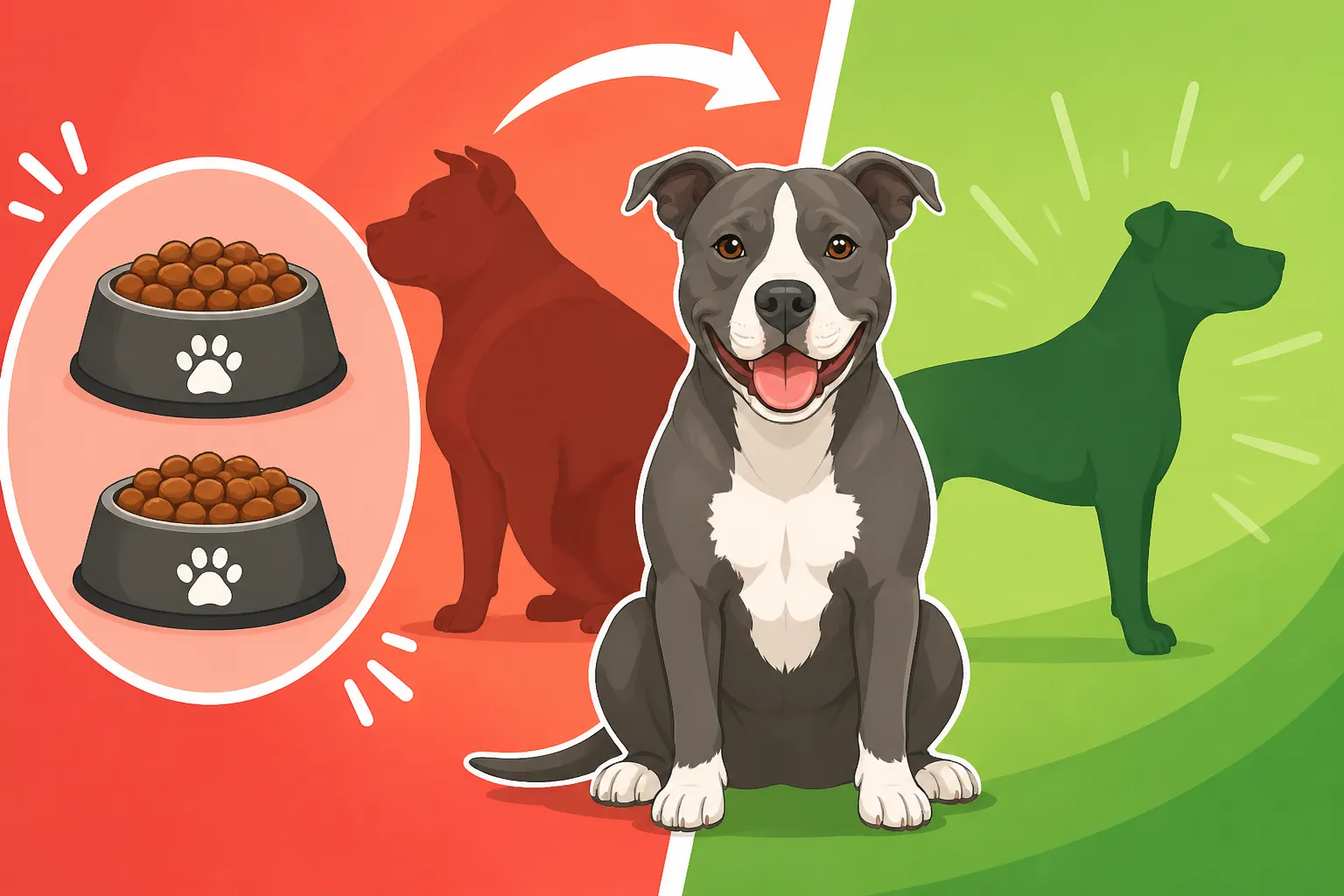 Keeping Two Meals While a Pit Bull Slims Down