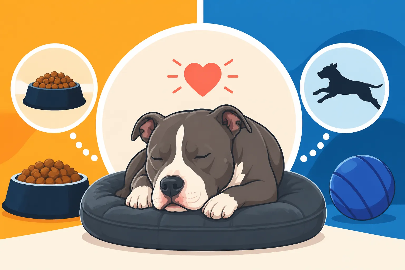 Resting a Pit Bull Between Meal and Exercise