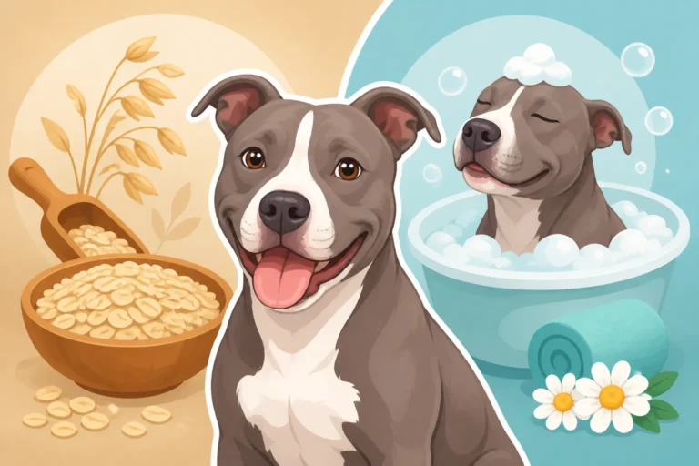 Oatmeal and Soothing Baths for a Pit Bull