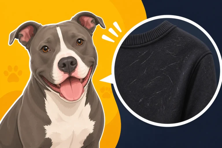 Pit Bull Hair on Dark Clothing