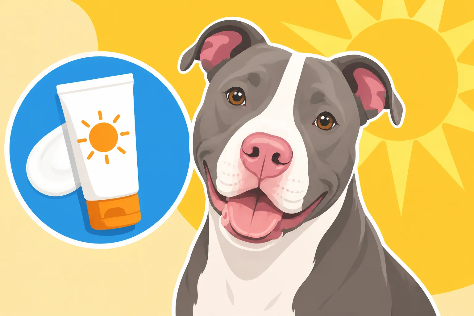 Sunscreen for a Pit Bull With a Pink Nose