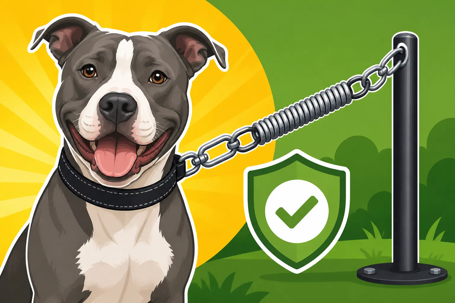 Springpole Safety for a Pit Bull