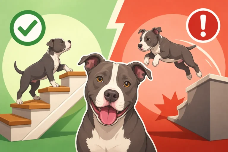 Stairs and Jumping in a Growing Pit Bull