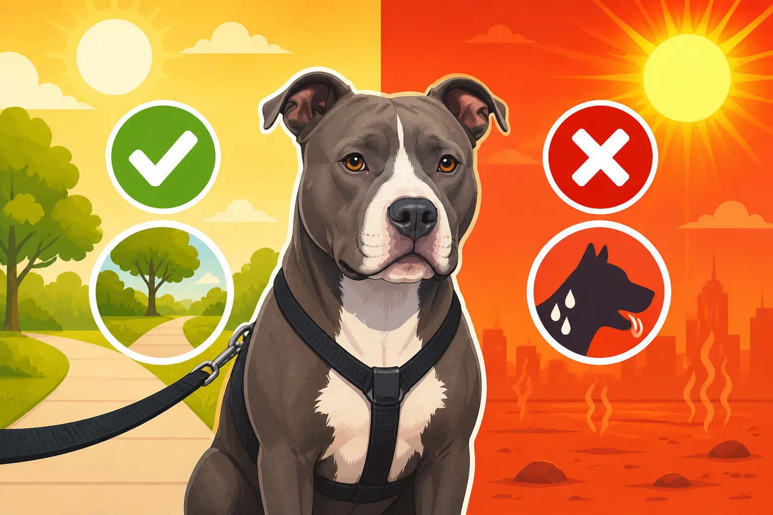 Whether to Walk a Pit Bull Above Eighty Degrees