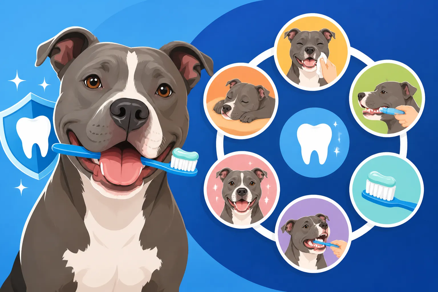 A Weekly Toothbrushing Routine for a Pit Bull