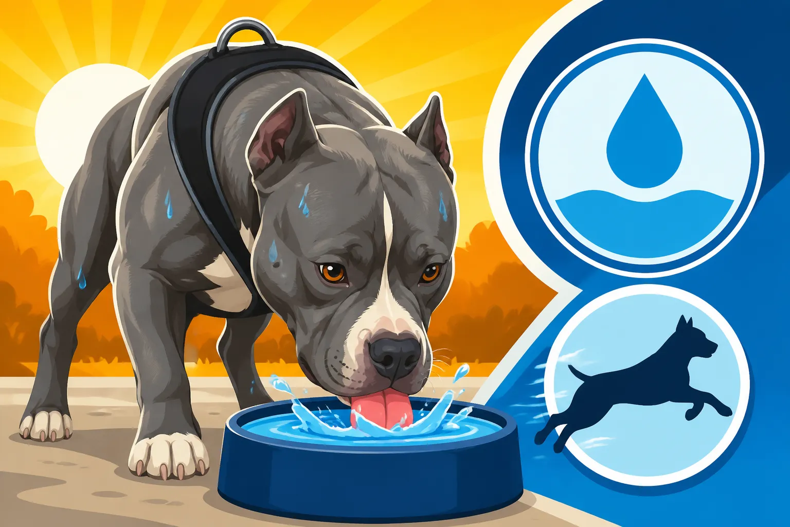 Pit Bull Water Intake After Hard Exercise