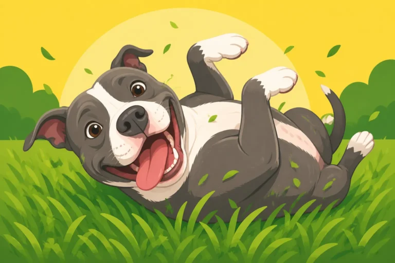 A Pit Bull Rolling in Grass After Every Walk