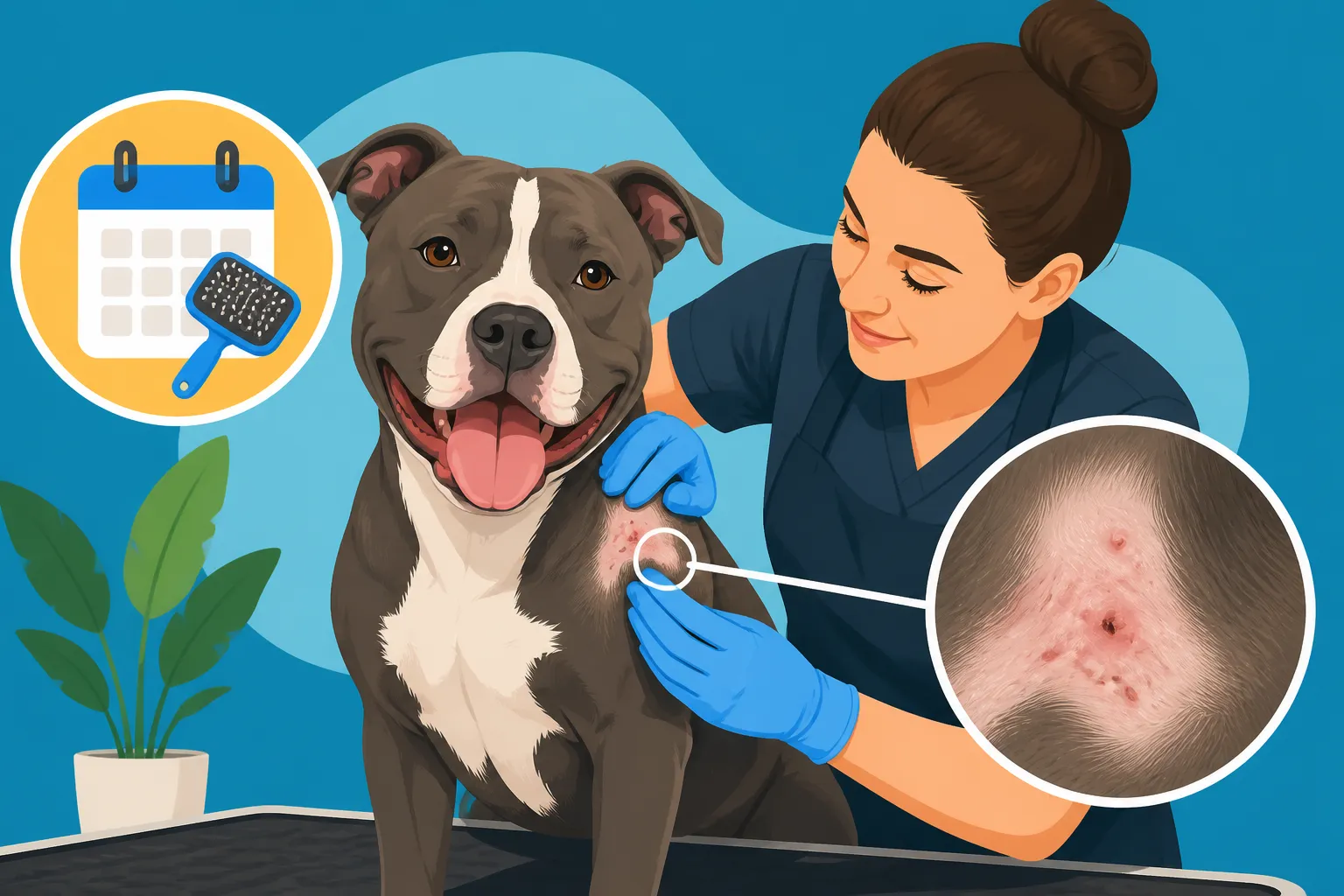 Pit Bull Skin Checks During Weekly Grooming