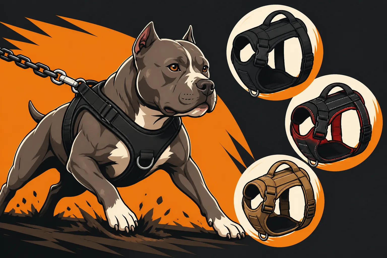 Harnesses Built for a Pulling Pit Bull