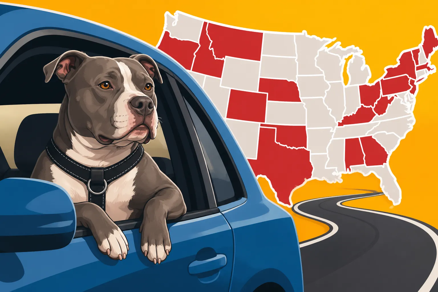 Driving a Pit Bull Through States With Bans