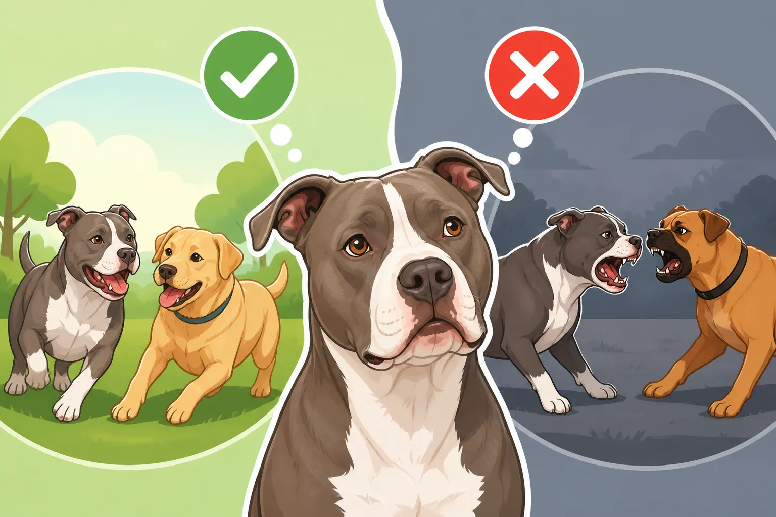 Whether a Pit Bull Can Live With Another Dog