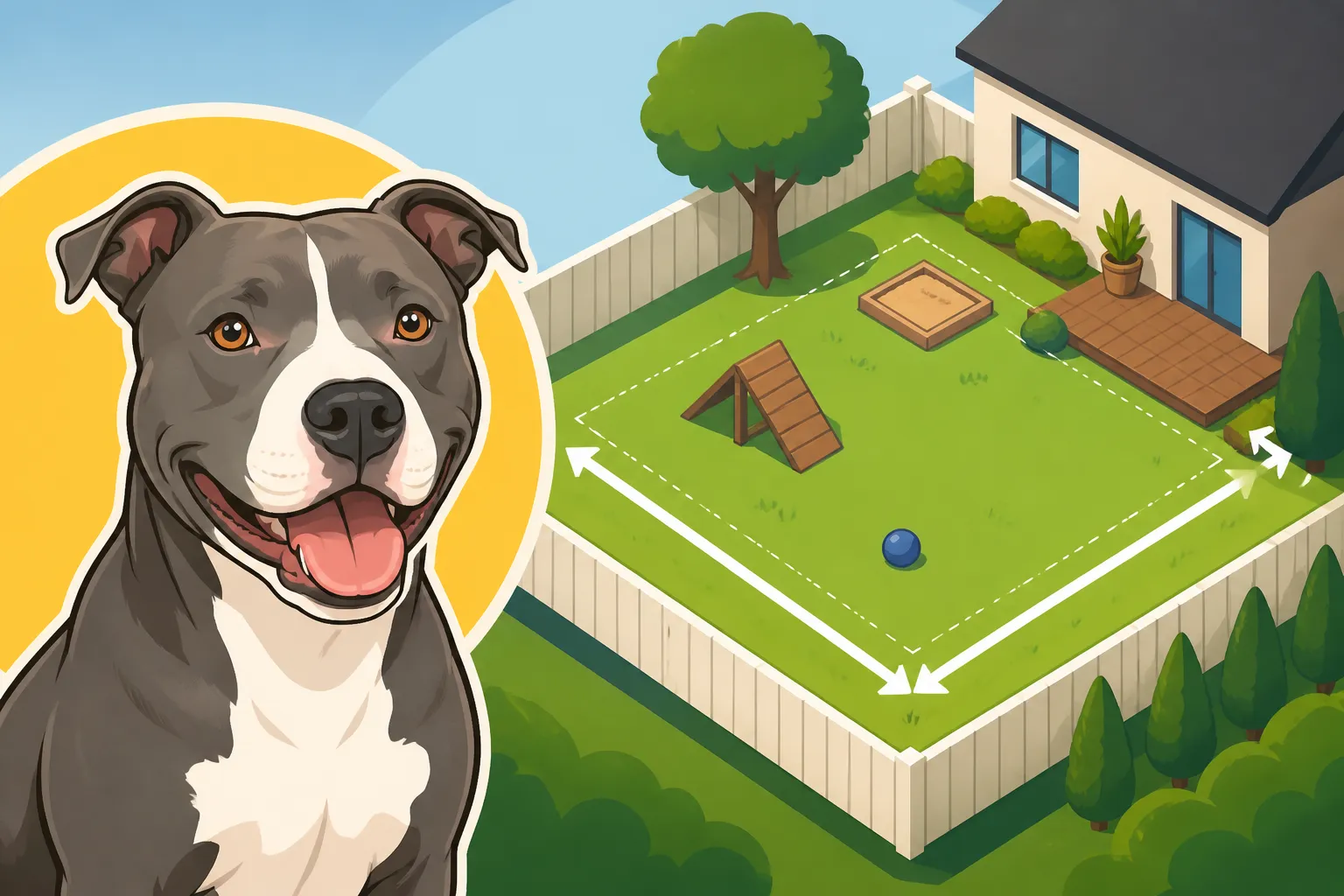How Much Outdoor Space a Pit Bull Uses